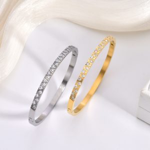 VLS Minimalist Zircon Stainless Steel Bangles