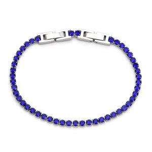 VLS Tiny Blue Zircon Silver Stainless Steel Bracelets