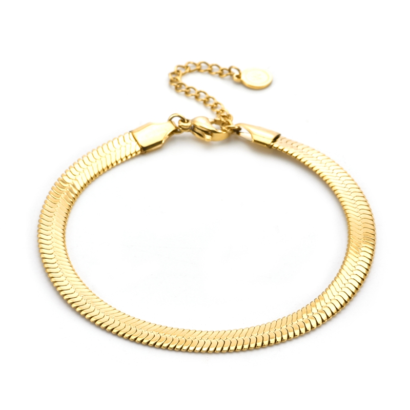 VLS Stainless Steel Snake Chain Bracelets for Women Men - Image 3