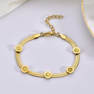 VLS Gold Snake Chain Stainless Steel Bracelet