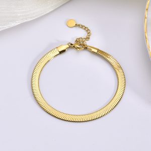 VLS Stainless Steel Snake Chain Bracelets for Women Men