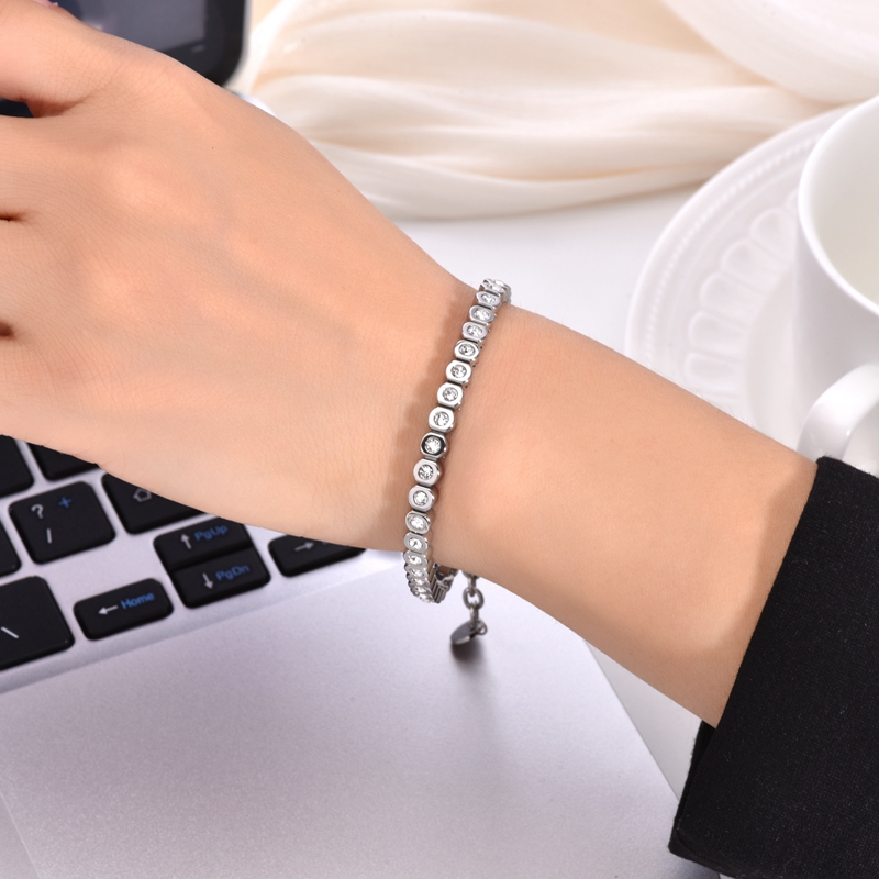 VLS Stainless Steel Zircon Bracelets for Women - Image 2