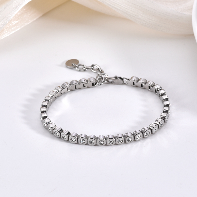 VLS Stainless Steel Zircon Bracelets for Women