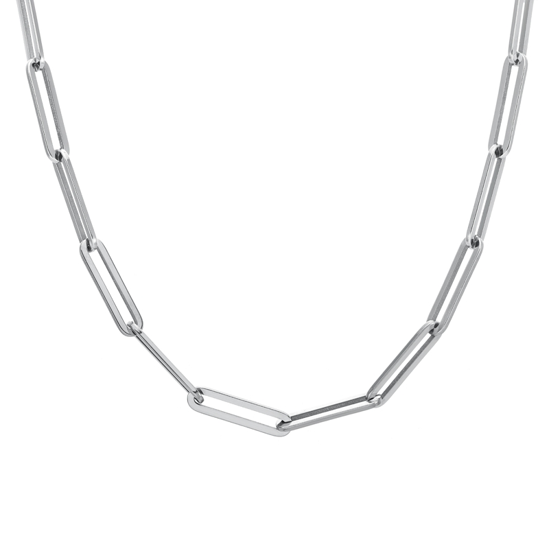 VLS Boho Paperclip Chain Stainless Steel Jewelry Set Bracelet Necklace - Image 3