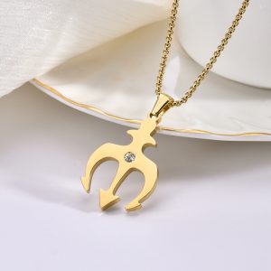 VLS Personalized Trident Pendant Necklace Neptune Ancient Greece Amulet Necklace