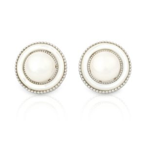 VLS Natural White Shell S925 Silver Stud Earring