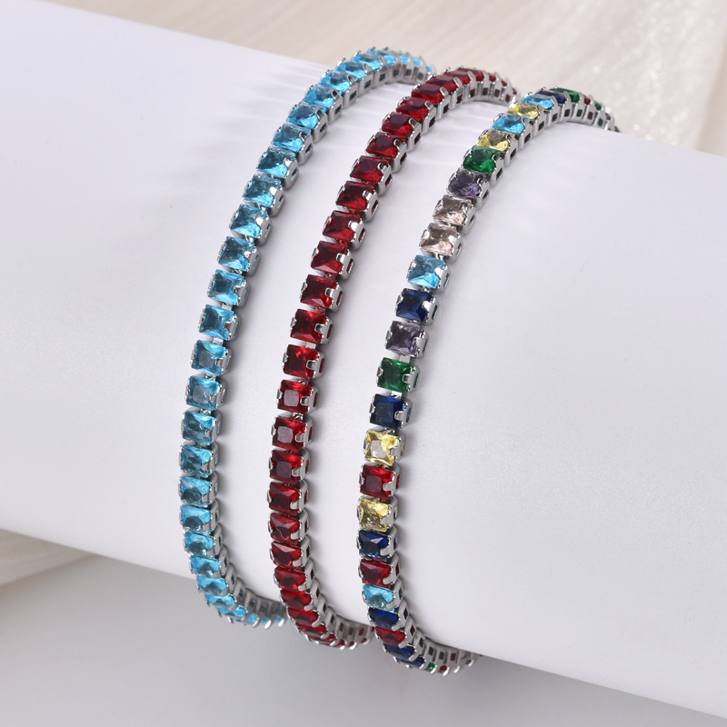 VLS Stainless Steel Tiny Zircon Bracelets for Lady