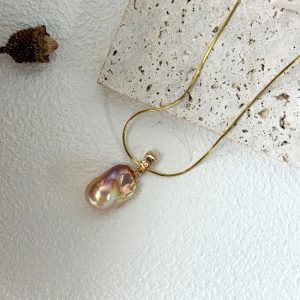 Baroque Pearl Silver Plated 18K Gold Necklace