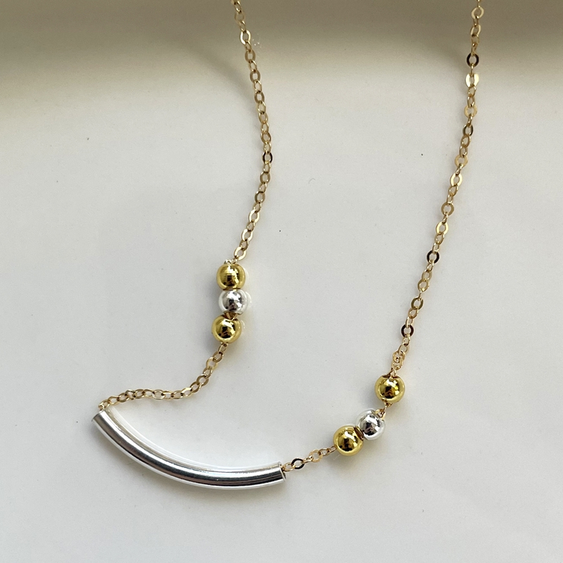 VLS 14K Gold Minimalist Tiny Bead Layer Fashion Necklace - Image 4