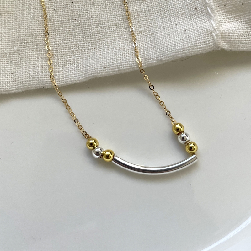 VLS 14K Gold Minimalist Tiny Bead Layer Fashion Necklace - Image 5