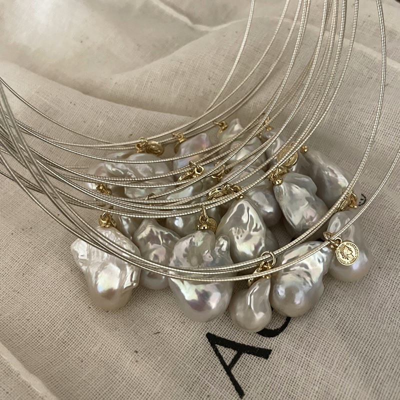 s925 silver pearl necklace