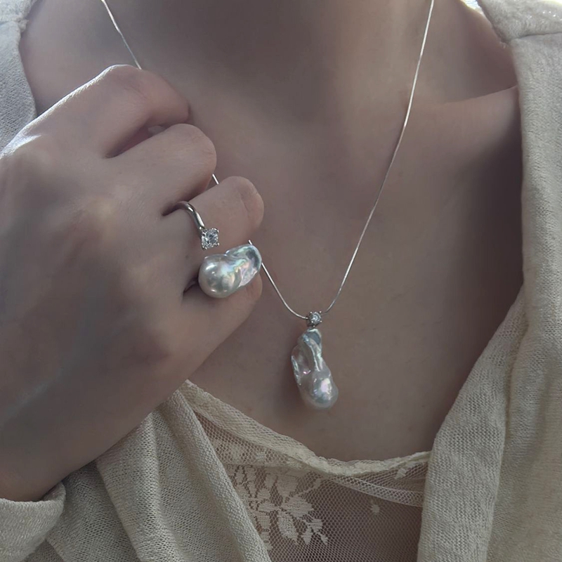 freshwater pearl 925 silver ring