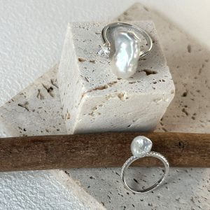 natural pearl bead ring