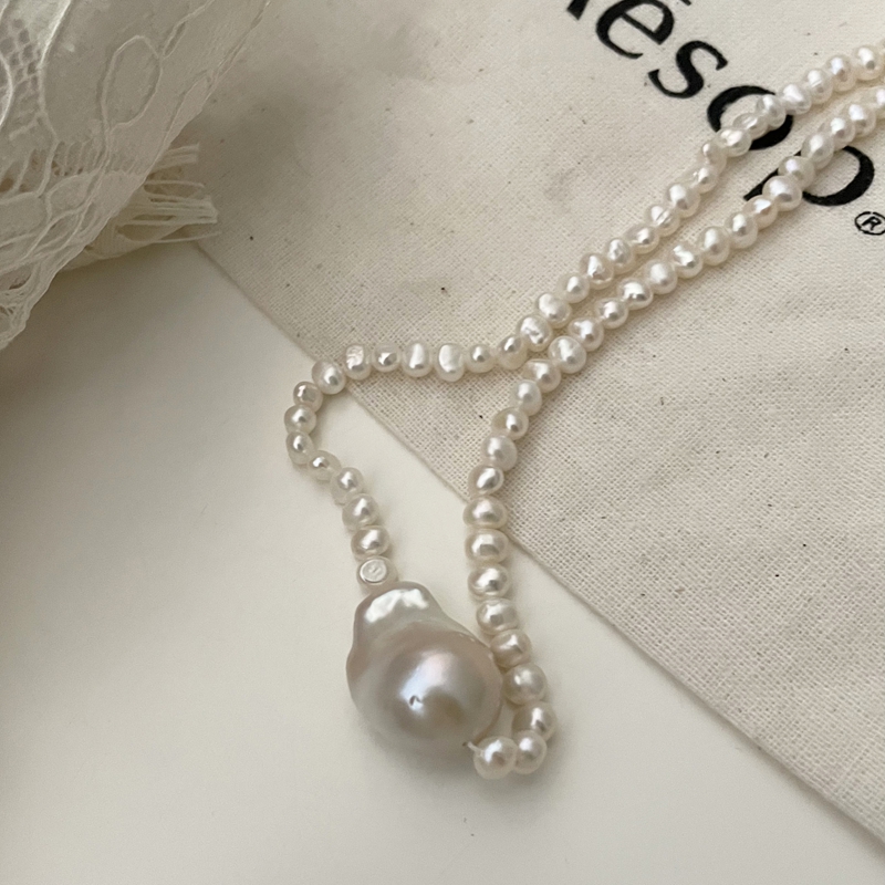 VLS Baroque Pearl & Pearl Strand Sterling Silver Necklace - Image 2