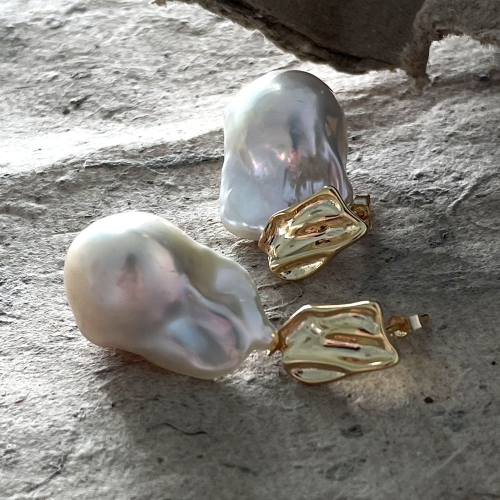 luxury gold plated baroque pearl jewelry