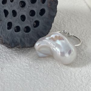 baroque pearl sterling silver ring