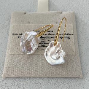 VLS Pearl Petal 18K Gold Plated Sterling Silver Ear Hooks