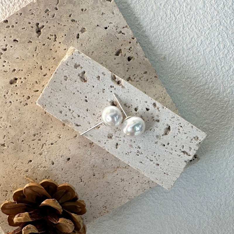 sterling silver pearl stud earring