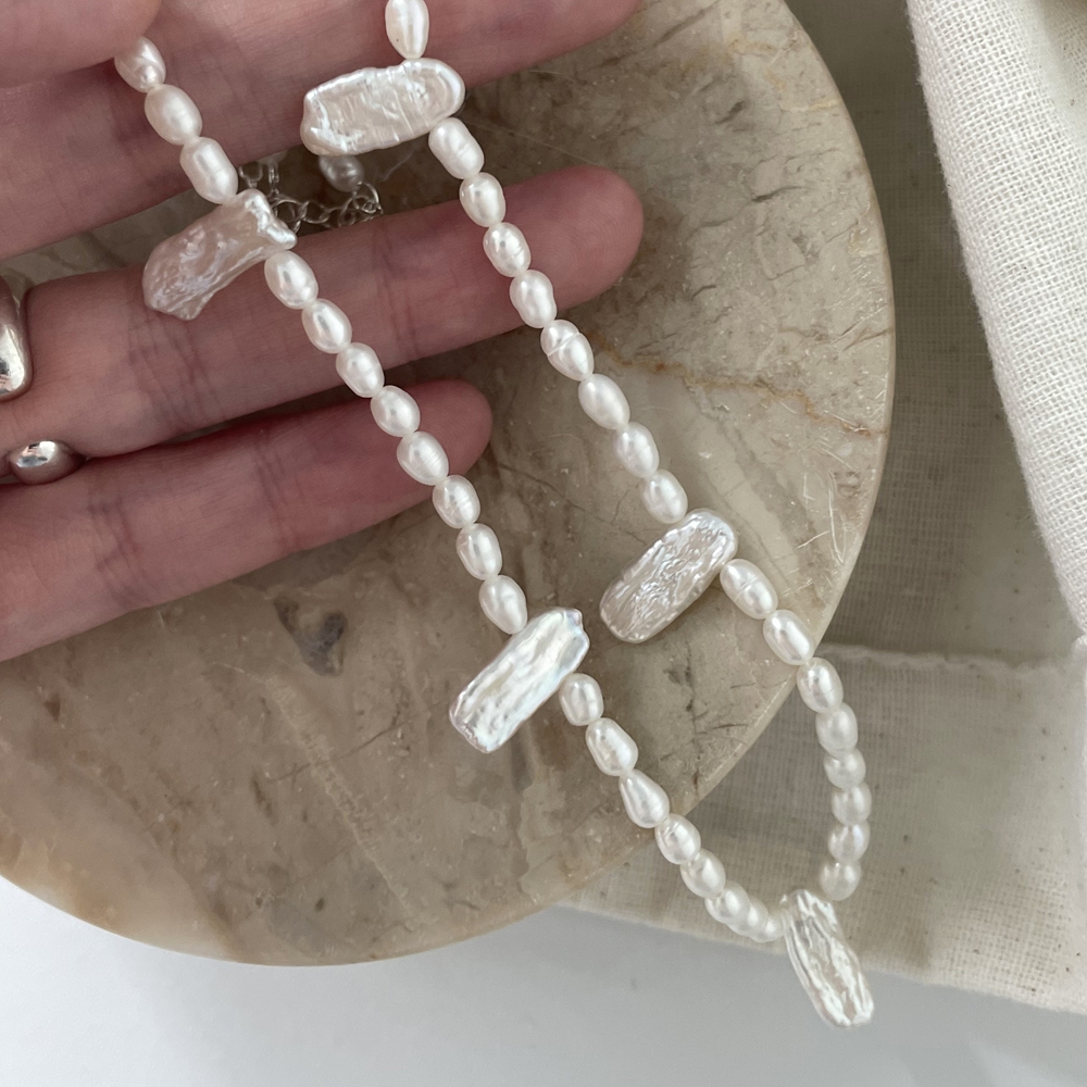 VLS Baroque Pearl Necklace for Women Unique Irregular - Image 2